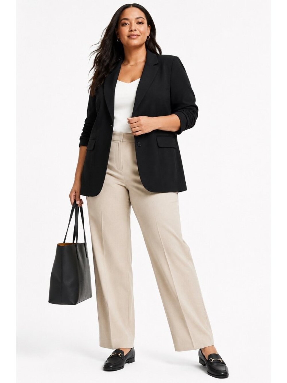 NWT Old Navy Taylor Relaxed Suit Blazer In Black Jack plus 2X business casual